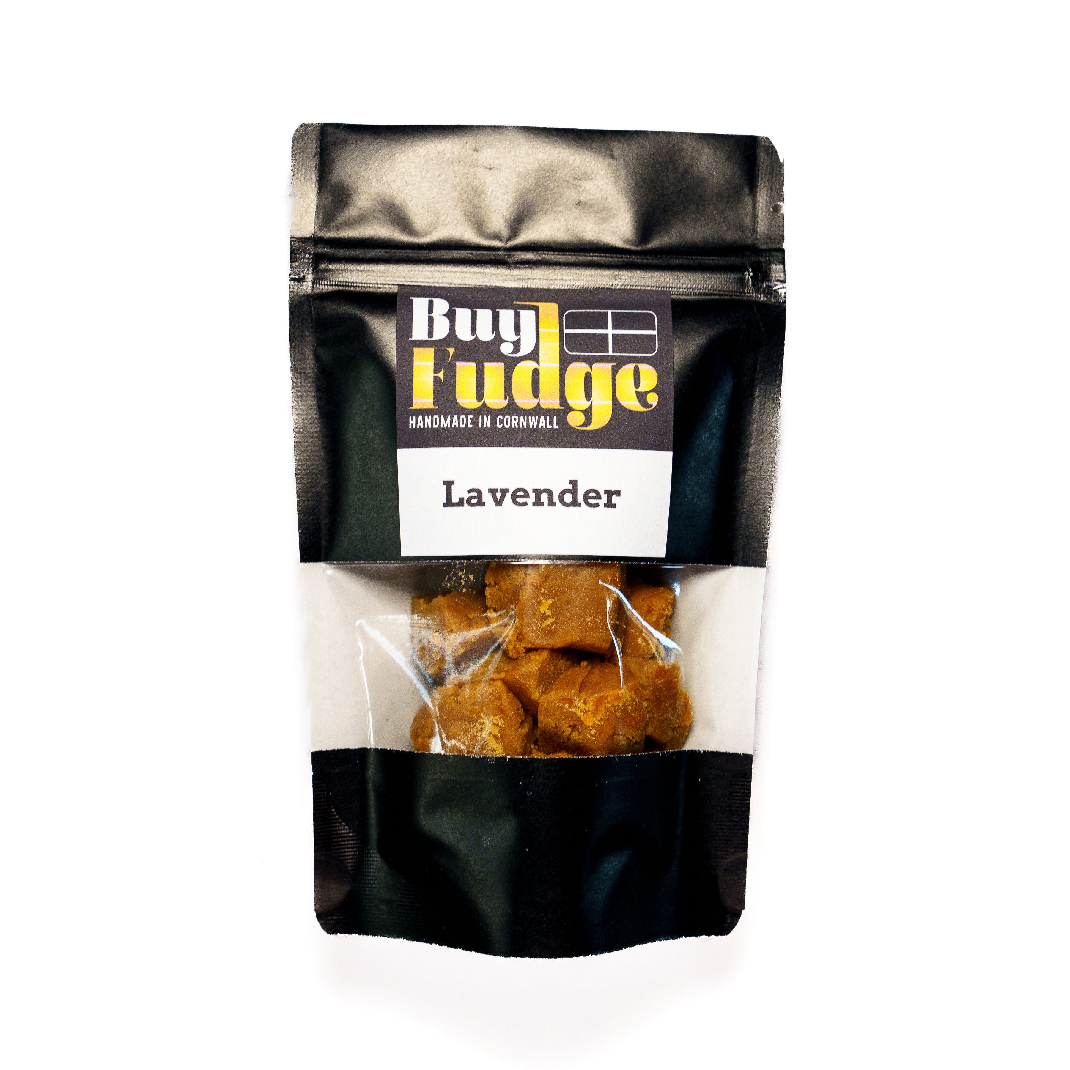 Lavender Fudge Handmade in Cornwall On A White Background